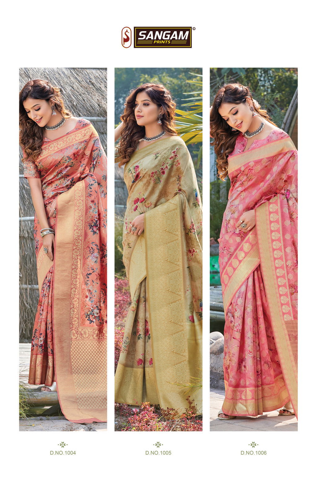 Sangam Roop Shringar Latest Fancy Festive Wear Digital Print Silk And Reshm Thread work Sarees Collection